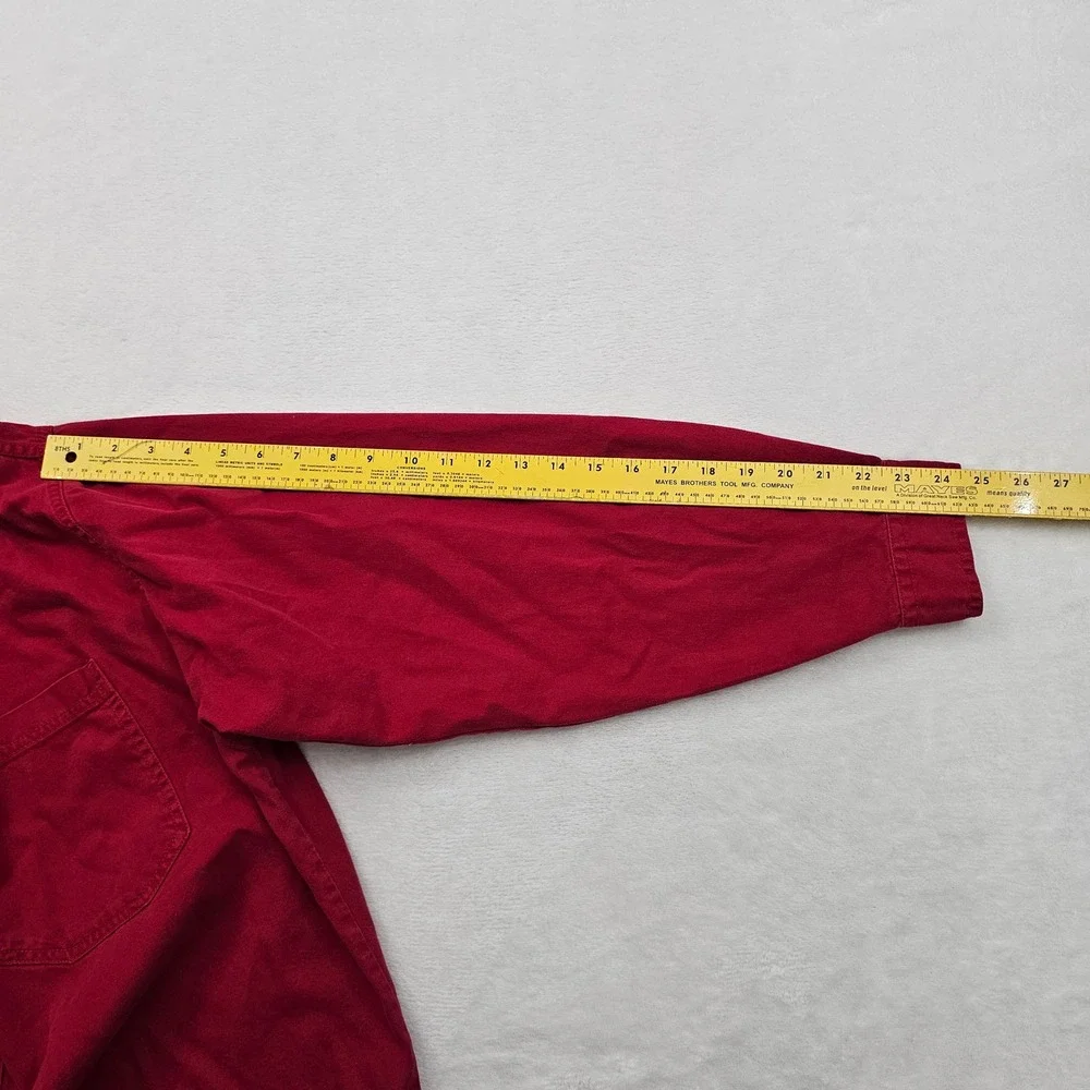 Levi's Button Down Shirt Mens XL Red Canvas Workwear Utility Vintage ‎ Western